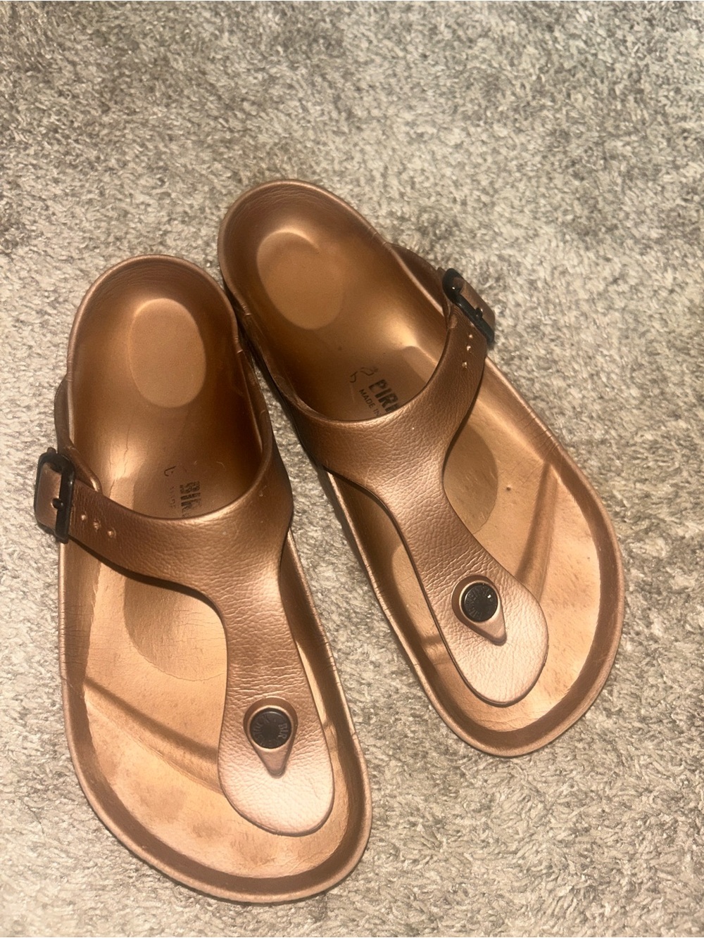 Birkenstock Bronze Metallic Thong Sandals